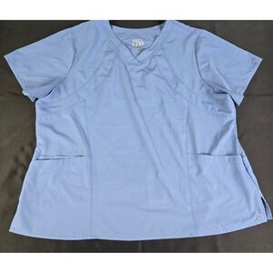 Barco One‎ Racer Women's Periwinkle Blue V Neck Scrub Top Size 3XL 5105